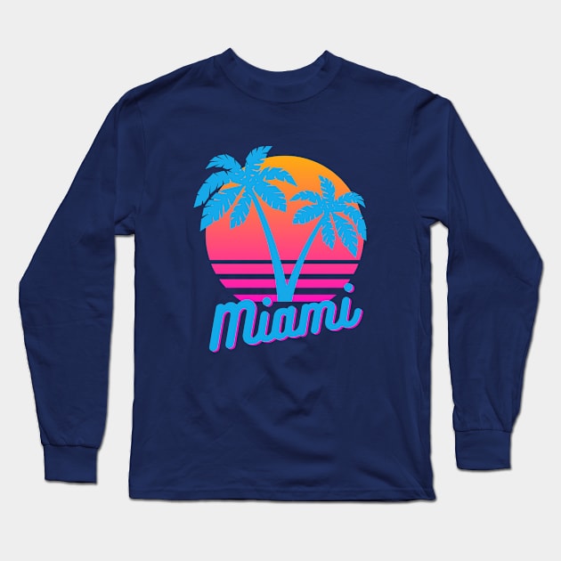 Miami Long Sleeve T-Shirt by Myartstor 